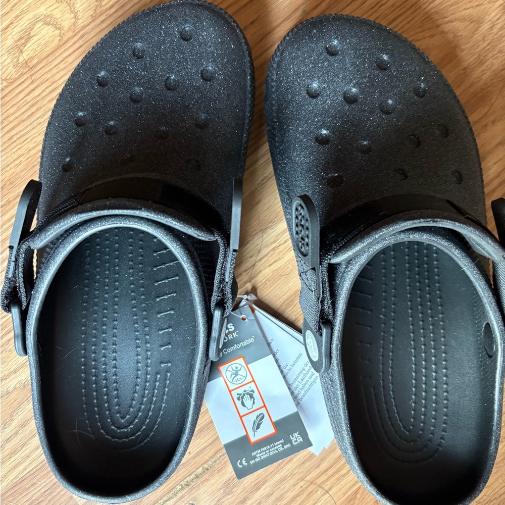 CROCS Black Glitter closed holes